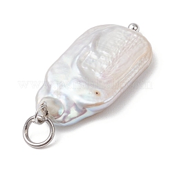Natural Baroque Pearl Keshi Pearl Pendants&nbsp;PALLOY-JF04628-02