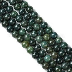 Natural Moss Agate Beads Strands&nbsp;X-GSR10mmC001