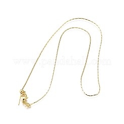 1MM Brass Boston Link Chain Adjustable Slider Necklaces&nbsp;NJEW-M108-31G