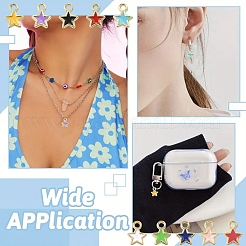 150Pcs Eco-friendly Alloy Enamel Star Charms&nbsp;ENAM-YW0005-87