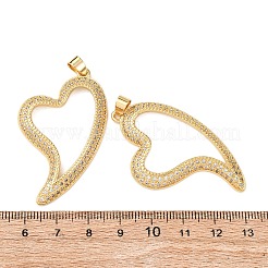 Brass Micro Pave Cubic Zirconia Pendants&nbsp;KK-K408-51G-03