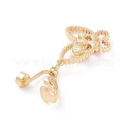 Butterfly Rhinestone Charm Belly Ring&nbsp;AJEW-F057-09G