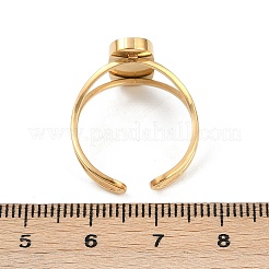 Real 18K Gold Plated 304 Stainless Steel Cuff Ring Components&nbsp;X-STAS-A191-12D-G