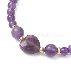 Heart Gemstone Bead Bracelets&nbsp;BJEW-JB13297