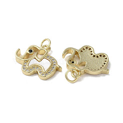 Brass Micro Pave Cubic Zirconia Pendants&nbsp;KK-G485-24A-G