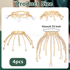 4Pcs Brass & Iron Rhinestone Wine Glass Charms&nbsp;HJEW-OC00281
