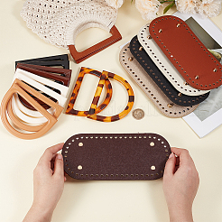 5Pcs 5 Colors PU Leather Oval Bottom&nbsp;FIND-PH0061-82