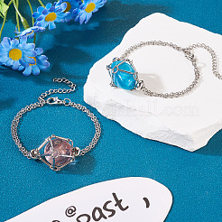 3Pcs Brass Macrame Pouch Empty Stone Holder for Link Bracelet Making&nbsp;BJEW-TA0001-12P