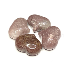 Natural Strawberry Quartz Heart Palm Stone&nbsp;G-F659-A07