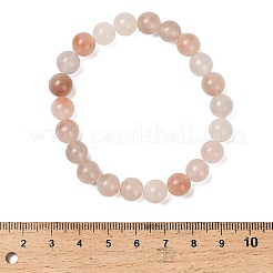 8MM Natural Xinjiang Golden Silk Jade Round Beaded Stretch Bracelets for Women&nbsp;BJEW-G756-01A