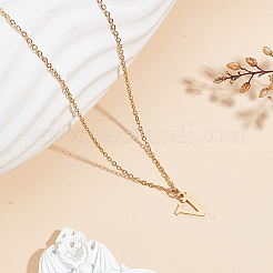304 Stainless Steel Letter Pendant Necklaces&nbsp;NJEW-LP0001-53V-G