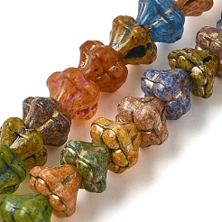 Painted Glass Beads Strands&nbsp;GLAA-B037-08