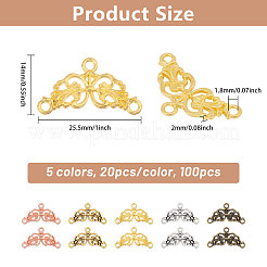 100Pcs 5 Colors Tibetan Style Alloy Chandelier Component Links&nbsp;FIND-CA0009-80