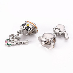Alloy Enamel Dangle European Beads&nbsp;PALLOY-N157-010-RS