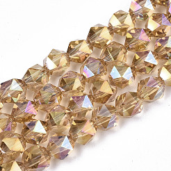Electroplate Transparent Glass Beads Strands&nbsp;EGLA-T019-06