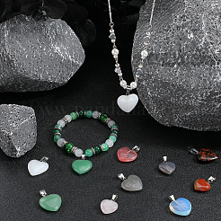 18pcs 9 styles Natural & Synthetic Mixed Gemstone Pendants&nbsp;G-SC0002-59