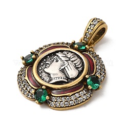 Brass with Cubic Zirconia & Enamel Pendants&nbsp;KK-Z033-08AS