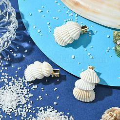 Sea Shell with Iron Alligator Hair Clips&nbsp;PHAR-JH00104-02