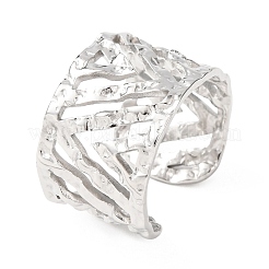 304 Stainless Steel Hollow Out Triangle Cuff Rings&nbsp;RJEW-G370-01P
