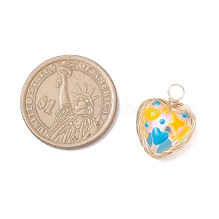 Handmade Glass Enamel Pendants&nbsp;PALLOY-JF04261-01