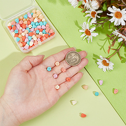 120Pcs 6 Colors Dyed Synthetic Coral Beads&nbsp;CORA-PH0001-01