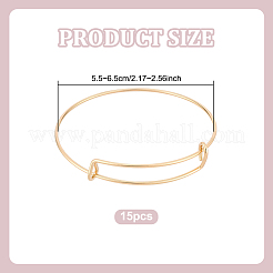 15Pcs Stainless Steel Adjustable Bangle Making&nbsp;BJEW-UN0001-64G