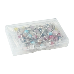 40Pcs 8 Colors Angel Glass Pendants. with Alloy Findings&nbsp;PALLOY-FS00027