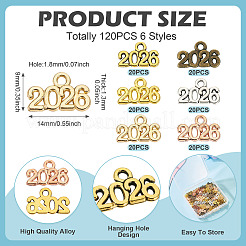 120Pcs 6 Colors Alloy Pendants&nbsp;FIND-TA0006-34
