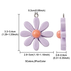 10Pcs 5 Colors Resin Pendants&nbsp;CRES-YW0001-11