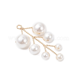 Shell Pearl Round Beaded Leaf Pendants&nbsp;PALLOY-TA00336