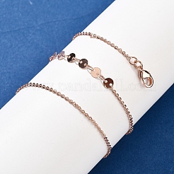 Brass Cable & Flat Sequin Chains Necklaces for Women&nbsp;NJEW-D302-44RG