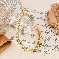 Brass Micro Pave Clear Cubic Zirconia Bracelets for Women&nbsp;BJEW-M047-03G