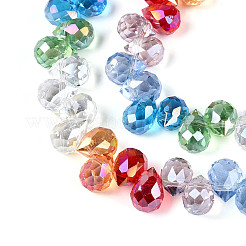 Electroplate Transparent Glass Beads Strands&nbsp;EGLA-N025-01B-A01