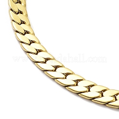 Ion Plating(IP) 304 Stainless Steel Cuban Link Chain Necklace&nbsp;NJEW-K249-01A-G