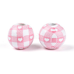 Printed Schima Wood Beads&nbsp;WOOD-T033-05M