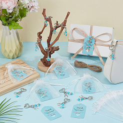 50Pcs Angel Alloy & ABS Plastic Imitation Pearl Pendant Decorations&nbsp;HJEW-OC00348
