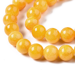Natural Dyed Yellow Jade Gemstone Bead Strands&nbsp;X-G-R271-10mm-Y07