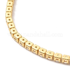 Adjustable Rack Plating Brass Cubic Zirconia Chain Bracelets&nbsp;BJEW-A132-01G