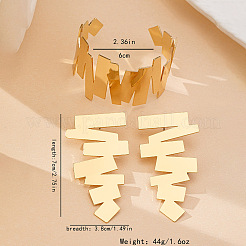 Irregular Geometry Alloy Cuff Bangle & Stud Earring Sets&nbsp;FS-WG4DB26-01