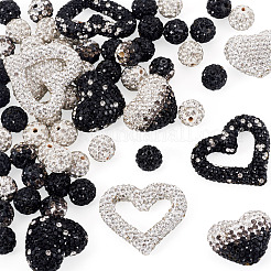 60Pcs 8 Styles Polymer Clay Rhinestone Beads&nbsp;CLAY-BT0001-13