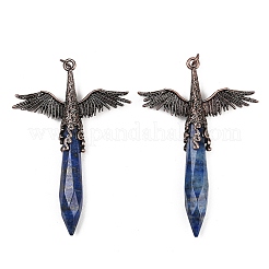 Dyed Natural Lapis Lazuli Faceted Pointed Bullet Shaped Big Pendants&nbsp;G-T145-01R-05
