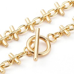 Brass Bar Link Chain Necklaces&nbsp;NJEW-JN03355