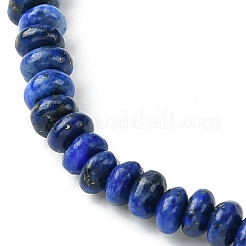 Natural Lapis Lazuli Flat Round Beaded Stretch Bracelets for Women&nbsp;BJEW-JB09717-05