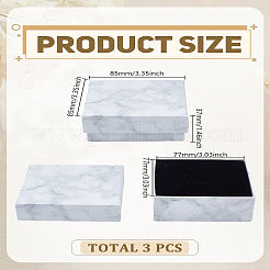 3Pcs Marble Texture Cardboard Jewelry Gift Boxes&nbsp;CBOX-LP0001-07