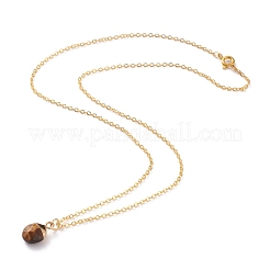 Natural Tiger Eye Pendant Necklaces&nbsp;NJEW-JN03228-02