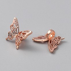 Brass Micro Pave Cubic Zirconia Pendants&nbsp;KK-WH0062-152RG