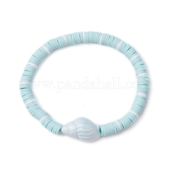 3Pcs 3 Styles Flat Round Handmade Polymer Clay Heishi Beads Beaded Stretch Bracelets&nbsp;BJEW-JB11711