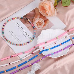 Polymer Clay Heishi Surfer Beaded Necklaces Set&nbsp;NJEW-SW00030