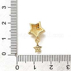 Brass Micro Pave Cubic Zirconia European Beads&nbsp;KK-Z086-24G