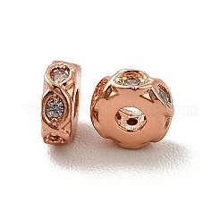 Rack Plating Brass Micro Pave Cubic Zirconia Beads&nbsp;KK-C010-15